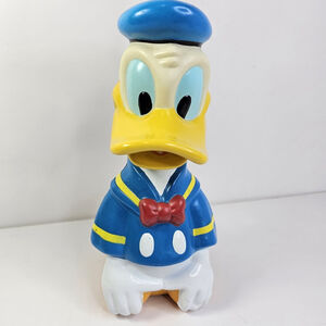 RARE Disney Vintage Donald Duck Vinyl Water Bottle with Straw